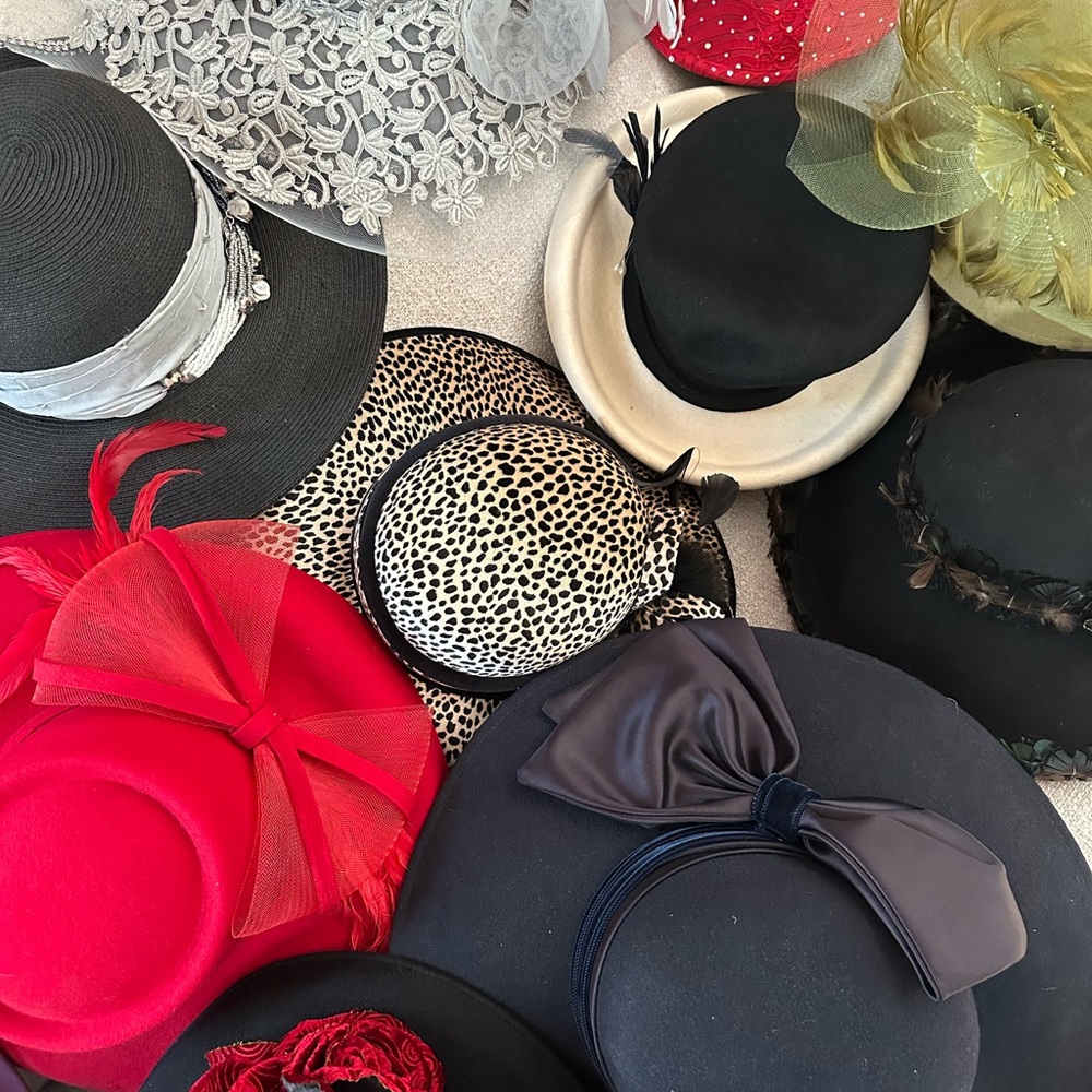 Elegant Women's Hat Collection 20+- Black, Red, Gold,Animal